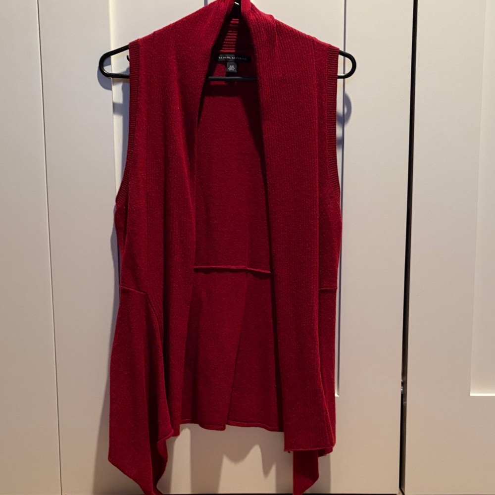 Banana Republic Red Open Front Sweater Vest